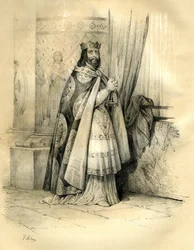 Dagobert 1. (v. 600–639) konge av Austrasia (623 til 629), konge av alle frankere (629 til 634), konge av Neustria og Burgund (634 til 639). Regjeringen til Dagobert 1.