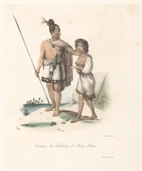 Klær til innbyggerne i Houa-Houa (New Zealand) Costume des habitans de Houa-Houa (tittel på objekt) Discovery of the Astrolabe (serietittel) Voyage de découvertes de l'Astrolabe (serietittel)