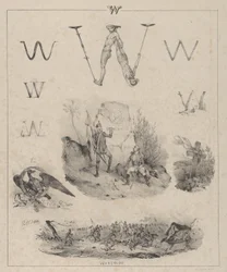 Bokstaven W: Washington, Wagram, Waterloo, 1833.