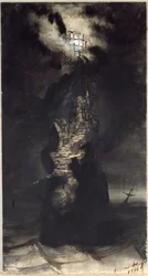 Casquets Lighthouse, 1866 (penn og blekkvask på papir)