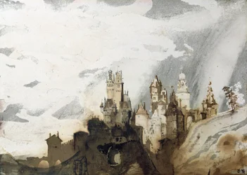 Le Gai Chateau (penn og blekk, vask og wc på papir)