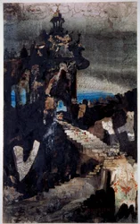 Les Orientales Tegning av en penn, gouache og akvarell av Victor Hugo (1802-1885) 1855-1856. Paris, B.N.