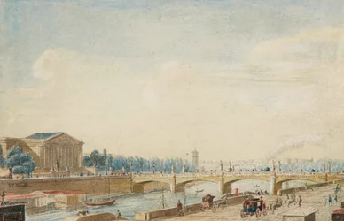 Utsikt over Pont de la Concorde og Palais Bourbon i Paris