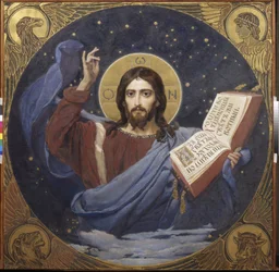 Christ Pantocrator av Viktor Mikhaylovich Vasnetsov (1848-1926) 1885-1896 - Tretyakov-statens galleri, Moskva