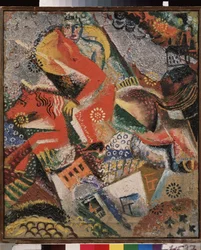 Komposisjon med rød genser. Maleri av Viktor (Victor) Nikandrovich Palmov (1888-1929), olje på lerret