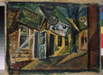 Marked i Suyfun (Russland). Maleri av Viktor (Victor) Nikandrovich Palmov (1888-1929), olje på lerret