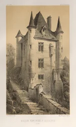 Pittoresk arkitektur eller monumenter fra det 15. århundre. Og XVI. Centuries: Slott i Frankrike fra det XV og XVI århundre: Pl. 60, Befestet hus i Uzerches (Corrère)