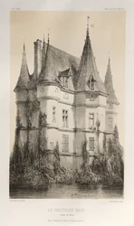 Pittoresk arkitektur eller monumenter fra det 15. århundre. Og XVI. Centuries: Slott i Frankrike fra det XV og XVI århundre: Pl. 67, Le Chastenet-Neuf Saône et Loire)