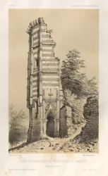 ...Pl.3, Tårnet på slottet Montfort-lAmaury Seine-et-Oise, 1860.