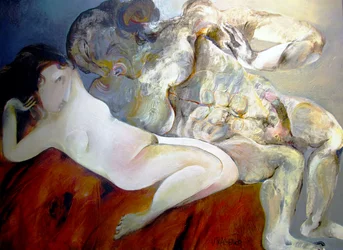 Sensuell, abstrakt omfavnelse