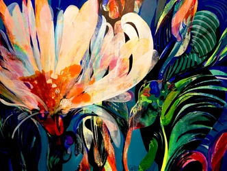 Levende, abstrakte blomster