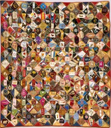Crazy Quilt (silke, bomull, ull, lin, oppstykket, brodert)
