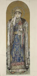 Saint Olga, prinsesse av Kiev Studerer etter fresker i St. Vladimirs katedral i Kiev, 1884-1889