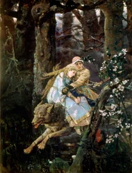Tsarevich Ivan som rir på den grå ulven, 1889