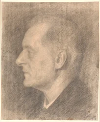 Portrett av Alfred Bramsen, profil mm.
