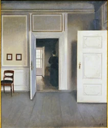 Kvinne i et interiør, Strandgade 30, 1901