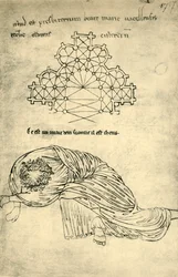 Kirkeplan og sovende apostel, 1220-1240, 1943.