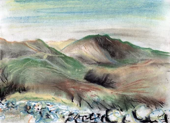 Hills in the Lake District, 2005, (pastell på papir)