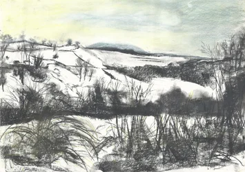 Osmotherley landskap i vintersnø