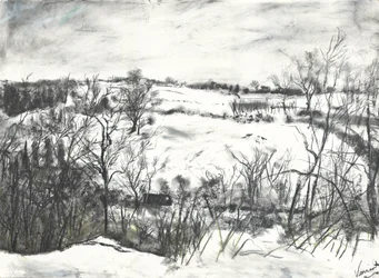 Snø over land ved Osmotherley