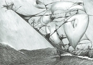 Storm Creators Caspian Sea, 2017, (blekk på papir)