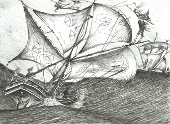 Storm Creators Indiahavet, 2017, (blekk på papir)