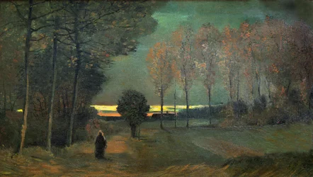 Høstlandskap om kvelden, 1884.