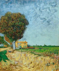 Avenue nær Arles med hus