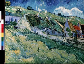 Stråhytter i Cordeville. Maleri av Vincent van Gogh (1853–1890).