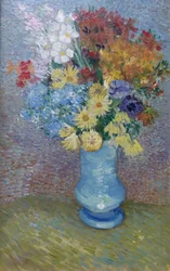 Blomster i en blå vase, ca. 1887 (olje på lerret)