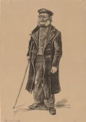 Fattighusbeboere, stående, 1882.