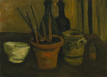 Stilleben med børster i en blomsterpotte; Stilleben med børster i en blomsterpotte, 1884