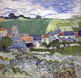Utsikt over Auvers sur Oise (Auvers-sur-Oise) (Frankrike) - Maleri av Vincent van Gogh (1853-1890), olje på lerret