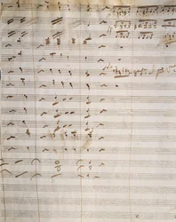 Håndskrevet partitur for opera Beatrice di Tenda, av Vincenzo Bellini (1801-1835)