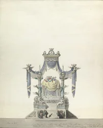 Katafal for keiserinne Katarina den store av Russlands fronthøyde., 1796.