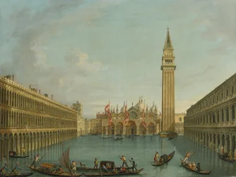 Utsikt over den oversvømte Piazza San Marco