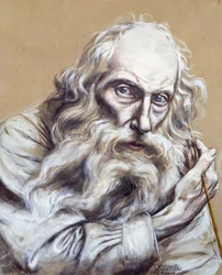 Selvportrett, av Vincenzo Gemito (1852-1929), tempera på papir, 50x40 cm