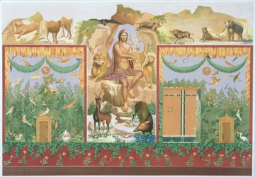 Orpheus Taming the Animals, rekonstruksjon av en freske fra Pompeii