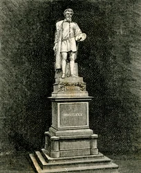 Monumentet til Antonio Allegri da Correggio, av Vincenzo Vela (1820-1891), Correggio, Emilia-Romagna, Italia