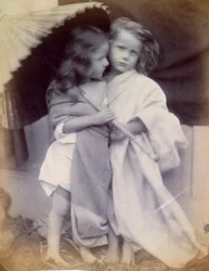 Paul og Virginia under en parasoll, ca. 1855-65