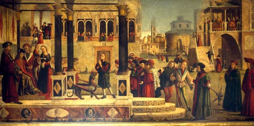 The Miracle of St Tryphonius, av Vittore Carpaccio (ca 1465-1525 eller 1526), ​​School of San Giorgio degli Schiavoni, Venezia