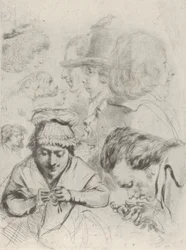 Le Citoyen Aubourg, Mme Aubourg, og deres familie Citizen Aubourg, Madame Aubourg..., ca. 1795-1805.