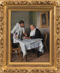 I en restaurant av Makovsky, Vladimir Yegorovich (1846-1920)