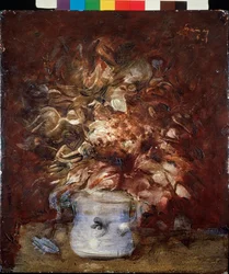 Bouquet de fleurs (Blomsterbukett), ca. 1940 (olje på panel)