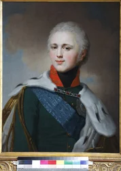 Alexandre Ier de Russie (Alexandre Pavlovitch Romanov) - Portrett av keiser Alexander I (1777-1825) - Vladimir Lukich Borovikovsky (1757-1825). Olje på lerret