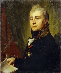Portrett av Alexandre Fedoseyevich Bestuzhev (1761-1810). (Portrett av Alexander Fedoseyevich Bestuzhev). Peinture de Vladimir Lukich Borovikovsky (ou Borovikovski) (1757-1825), huile sur toile