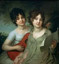 Portrett av A. og V. Gagarin