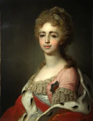 Portrett av storhertuginne Alexandra Pavlovna 1783-1801, datter av keiser Paul I, 1798
