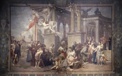 Sceneteppe i Nasjonalteateret, Praha, Tsjekkia, 1883
