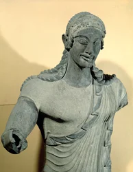Apollo av Veii, fra Minerva-tempelet, ca. 510 f.Kr. (terrakotta) (detalj av 58171)